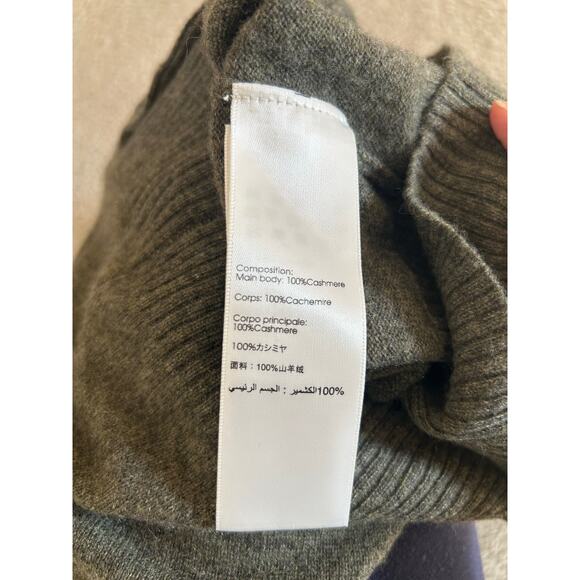 3.1 Phillip Lim Cashmere Sweater Mock Neck Pullover 3/4 Sleeve Green XS - Picture 8 of 8